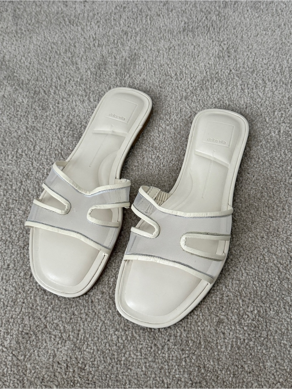 Dolce vita mesh white sandals
